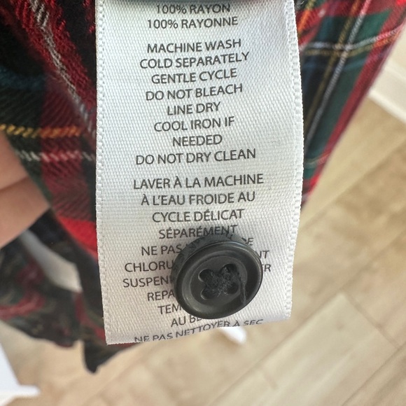 Beach lunch lounge,  size large, tartan flannel button down GUC - Picture 6 of 7